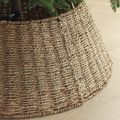 Salcar Christmas tree skirt made of seagrass – Handmade Christmas tree skirt in natural color, Ø 60 / 68 cm, Stylish cover for the tree stand