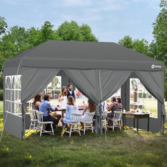 Sekey Faltpavillon 3x6m mit 6 Seitenteilen, One-Touch-System, UV50+ & wasserdicht, Höhenverstellbar (250–270cm), inkl. Sandsäcke & Tragetasche Sekey