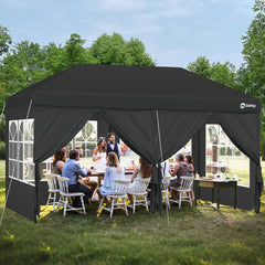 Sekey Faltpavillon 3x6m mit 6 Seitenteilen, One-Touch-System, UV50+ & wasserdicht, Höhenverstellbar (250–270cm), inkl. Sandsäcke & Tragetasche Sekey