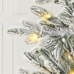 Salcar Halb-Weihnachtsbaum mit LED & Schnee 180/210 cm – Künstlicher Christbaum aus 100 % PE