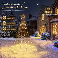 Salcar LED Lichterbaum für Außen mit warmweißen LEDs, 8 Lichtmodi, Timer & Memory, IP44 – 1,8 m / 2 m