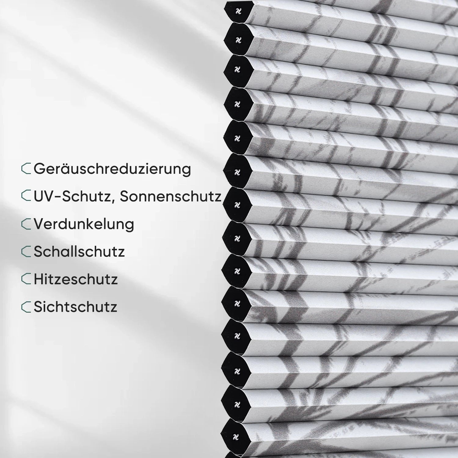 Sekey Wabenplissee ohne Bohren, Verdunkelung, Rollo mit Blumen- & Blätterdruck, stilvolles Plissee für Fenster SEKEYMALL