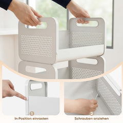 Sekey Rollwagen 25 cm breit, Küchenwagen mit 4 Ebenen/5 Ebenen, Servierwagen mit Rollen, Metall Aufbewahrungsregal, flexibel einstellbar, 360° drehbare Rollen mit Bremse