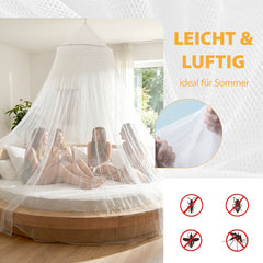 Sekey Moskitonetz Bett Doppel- & Einzelbett – 2,2 m hoch, 12 m Umfang, Reise Mückennetz mit Tasche, Insektenschutz für Camping, Outdoor & Zuhause, Weiß