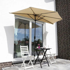 Sekey 270 cm Halbrund Sonnenschirm mit Kurbel, Sonnenschutz UV50+ Sekey