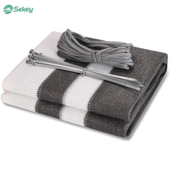 Sekey Balkon Sichtschutz aus 220 g/m² HDPE, Grau-weiß-schwarz gestreif Sekey