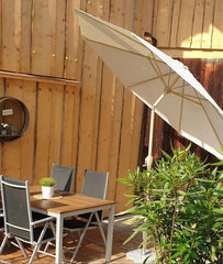 Sekey 300 cm Sonnenschirm mit Kurbel, Sonnenschutz UV50+, aus Holz-Metall Sekey