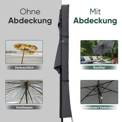 Sekey 220 x 30/50 cm Schutzhülle für 400 cm Sonnenschirm, aus Polyester-Gewebe Sekey