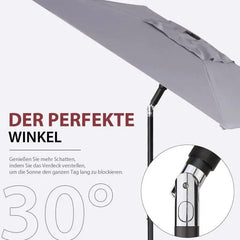 Sekey 200 x 125 cm Balkonschirm Rechteckig mit Balkongeländer, Sonnenschutz UV50+ Sekey