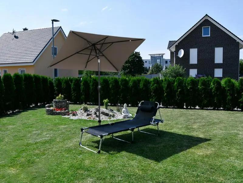 Sekey 210 x 140 cm Alu Sonnenschirm mit Kurbel, Sonnenschutz UV50+ Sekey