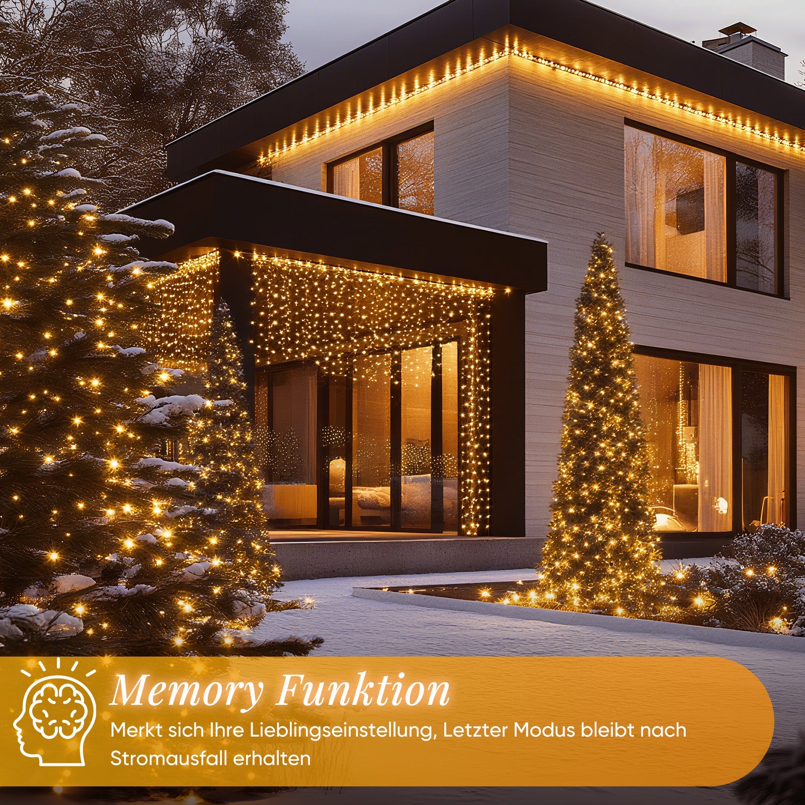 Salcar LED Cluster Lichterkette Kupferdraht | 200/400/600/800 LEDs | 5m/10m/15m/20m | Warmweiß, 8 Modi, Timer & Memory, IP44 Wasserdicht für Innen & Außen Salcar