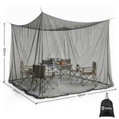 Sekey XXL Moskitonetz Schwarz 300x300x250 cm – Doppelbett, Pavillon & Outdoor Insektenschutz