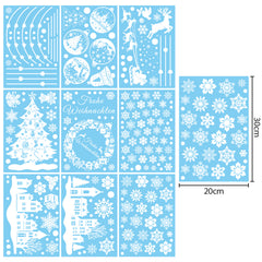 Salcar Fensterbild Weihnachten – Selbstklebende Fensteraufkleber für Winterdeko, Beidseitig sichtbar, Wiederverwendbar – Tannenbäume, Schneeflocken & Rentiere