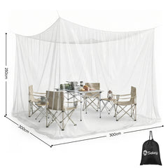 Sekey Moskitonetz Weiß 300x300x250 cm – Doppelbett, Pavillon & Outdoor Schutz vor Mücken
