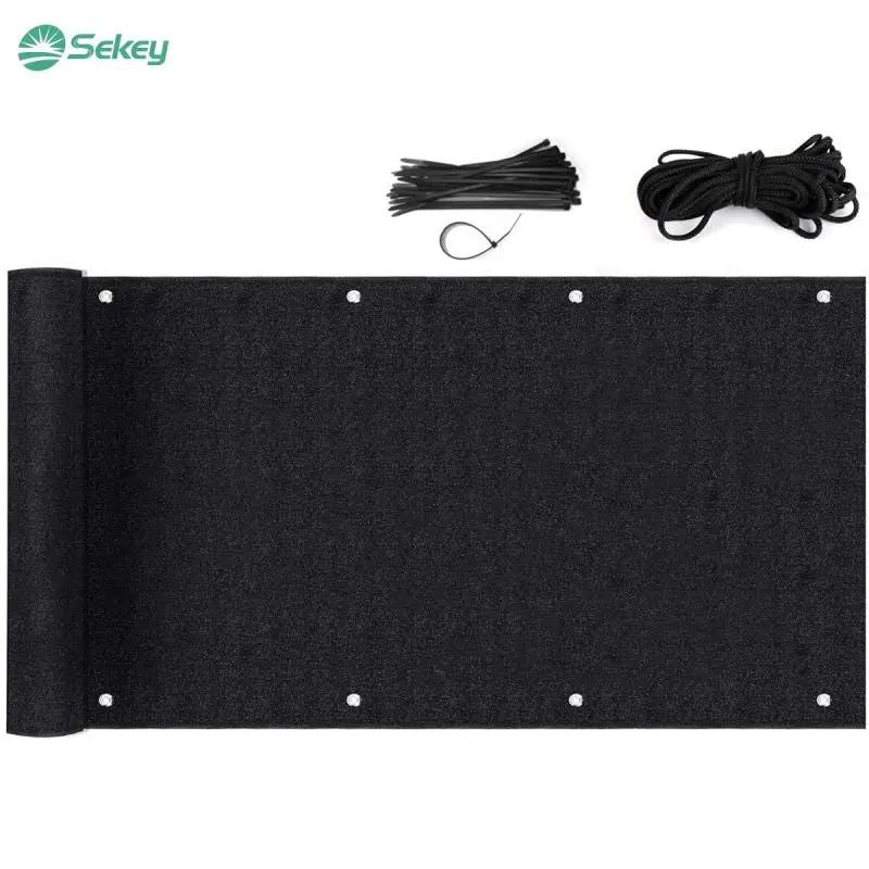 Sekey Balkon Sichtschutz aus 220 g/m² HDPE, Schwarz Sekey
