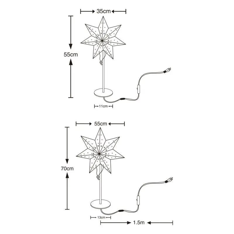 Salcar 35 cm / 55 cm LED Papierstern zum Stehen Salcar