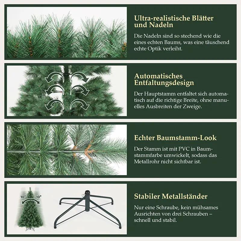 Salcar 180/210cm Künstlicher Weihnachtsbaum, Kiefer, mit 212/308 Kiefernnadeln und 120/264 PVC-Nadeln Salcar