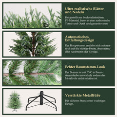 Salcar Künstlicher Weihnachtsbaum 150/180/210 cm, 90 % PE Spritzguss Premium Tannenbaum, naturgetreuer Christbaum mit Metallständer & Handschuhen – Dicht, Klappbar & Wiederverwendbar