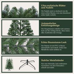 Salcar Künstlicher Weihnachtsbaum mit Schnee – 120/150/180/210 cm Christbaum, täuschend echt, mit Metallständer, PVC Tannenbaum für Innen & Außen