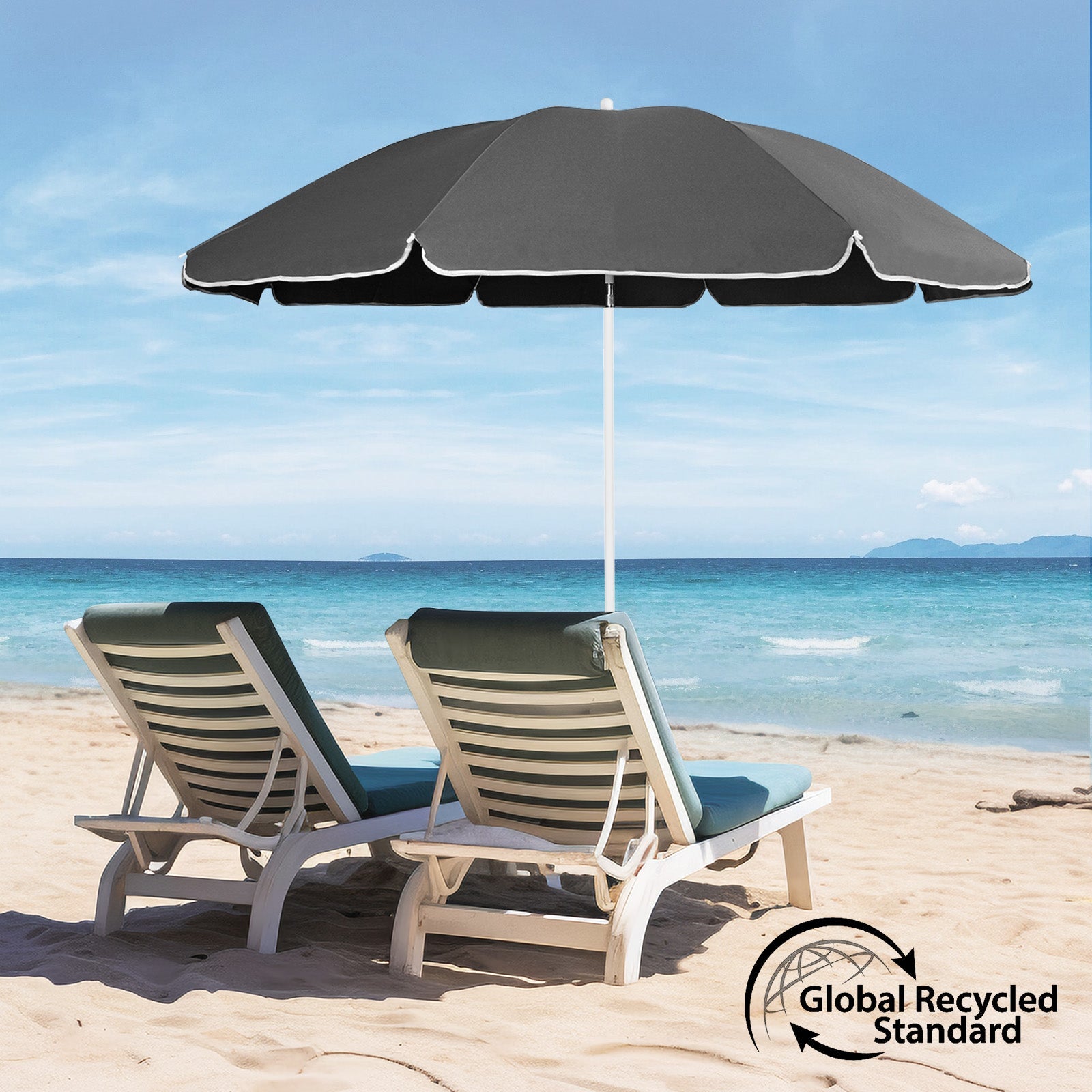 Sekey Sonnenschirm 180 cm, Balkonschirm, Strandschirm, mit Schutzhülle Sekey