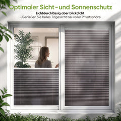 Salcar Plissee ohne Bohren Klemmfix Anthrazit – stufenlos verstellbares Faltrollo, blickdicht & lichtdurchlässig, Sichtschutz für Fenster & Türen mit Alu-Schienen