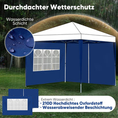 Sekey 3×3m Seitenwand für Pavillon, 2er Set, mit Reißverschlussv und Fenster Sekey