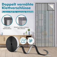 Sekey Magnet Fliegengitter Tür aus Polyester, mit Bändern, Grau Sekey