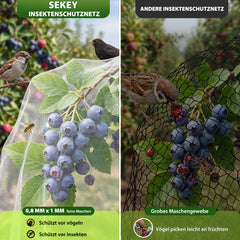 Sekey Pflanzenschutznetz 3×10 m – Feinmaschiges 0,8 mm Insektenschutznetz für Garten, Gemüse & Hochbeet, UV- & Vogelschutz, zuschneidbar für Gewächshaus & Pflanztunnel