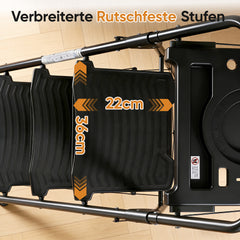 Sekey Trittleiter 4 Stufen klappbar mit Handlauf & Werkzeugablage – rutschfest, stabile Stahlkonstruktion, bis 150 kg belastbar