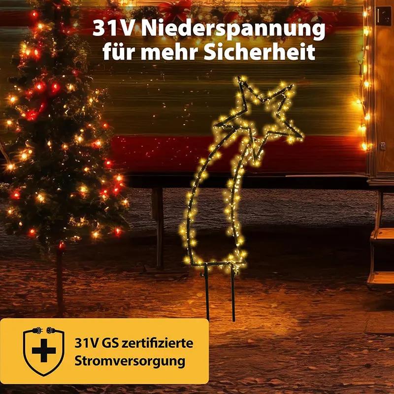 Salcar 1m LED Gartenstecker Sternschnuppe Lichterkette, 400 LEDs Salcar