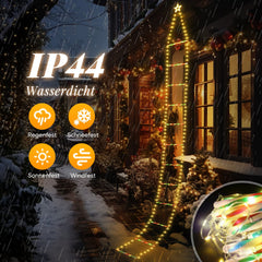 Salcar LED Weihnachts Leiter Lichterkette 3 m, 260 LEDs, Warmweiß & Bunt, 9 Modi, Timer & Memory, IP44 Wasserdicht, Weihnachtsbeleuchtung für Innen & Außen Salcar