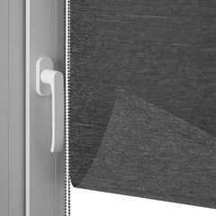Sekey Klemmfix Seitenzugrollo Grau in Leinenoptik – Lichtdurchlässiges Fensterrollo ohne Bohren mit Klemmträgern & Schraubmontage