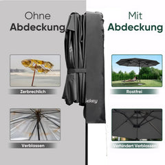 Sekey 160 x 50/62 cm Schutzhülle für Doppelsonnenschirm, aus Polyester-Gewebe Sekey