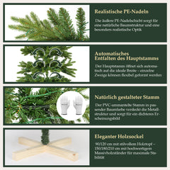 Salcar 180/210cmArtificial Christmas tree, noble fir, with 450/650 LEDs and 1150/1486 PE branches and 472/728 PVC branches 