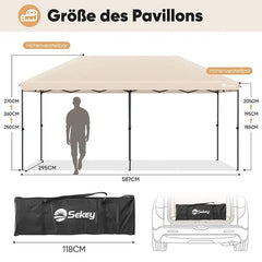 Sekey 300 x 600 cm Faltpavillon mit 6 Sandsack Sekey