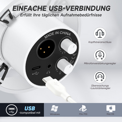 FIFINE K668 USB/XLR Dynamic Microphone with Mute Button and Shock Mount, Headphone Jack