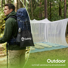 Sekey Moskitonetz 500×300×250 cm – Extra großes 360° Insektenschutznetz, 0,07 mm feinmaschig, geschlossenes Campingzelt für Doppel- & Kingsize-Betten, Garten & Outdoor