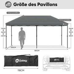 Sekey 300 x 600 cm Faltpavillon mit 6 Sandsack Sekey