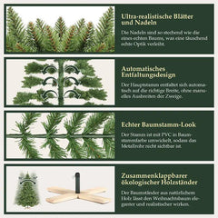 Salcar 180/210cm Künstlicher Weihnachtsbaum, Nordmanntanne, mit 560/760 Zweigen Salcar