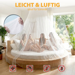 Sekey Moskitonetz Bett Doppel- & Einzelbett – 2,2 m hoch, 12 m Umfang, Reise Mückennetz mit Tasche, Insektenschutz für Camping, Outdoor & Zuhause, Weiß