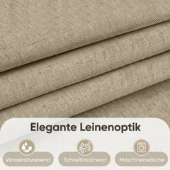 Sekey Hellbraun Duschvorhang 180 × 200 cm, Textil Badewannenvorhang in Leinenoptik, Wasserabweisend & Waschbar, 100 % Polyester, mit Beschwerungsband & 12 Edelstahlringen