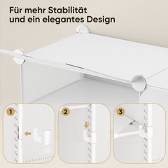 Sekey Weiß Schuhschrank mit 6/8/10 Fächern – Großes modulares Schuhregal für bis zu 24 Paar Schuhe Sekey