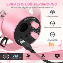 FIFINE K668 USB/XLR Dynamic Microphone with Mute Button and Shock Mount, Headphone Jack