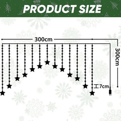 Salcar 3m LED Sternen Lichtervorhang, 16 Sternen, 222LEDs Salcar