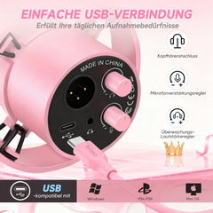 FIFINE K668 USB/XLR Dynamic Microphone with Mute Button and Shock Mount, Headphone Jack