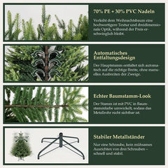 Salcar 180/210cm Künstlicher Weihnachtsbaum, 2525/3557 Zweige, 74 % PE Salcar