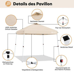 Sekey  300 x 300 cm Faltpavillon Mit Belüftetes Dach Sekey