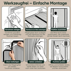 Sekey Insektenschutz Tür Magnet ohne Bohren – Fliegengitter Doppeltür für Balkon- & Terrassentür, 158×206 / 188×206 / 200×240 cm, Mückenschutz für Schiebetür