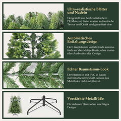 Salcar 150 cm/180 cm/210 cm Künstlicher Weihnachtsbaum – Realistische PE-Rundspitzen, Unsichtbare PVC-Zweige, Stabiler Metallständer, Perfekt für Innenbereich