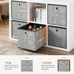 Sekey Aufbewahrungsboxen 6er Set Faltbare Stoffboxen 30 × 30 × 30 cm, stabil & vielseitig für Regale und Schränke